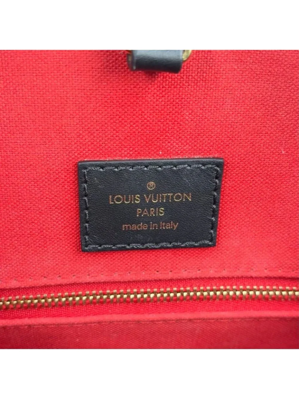 Louis Vuitton On The Go MM Monogram Giant Leather Brown Black Light Tote Gold